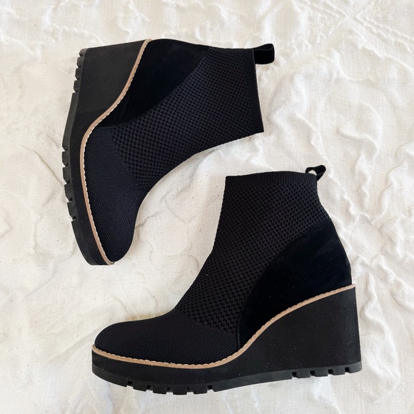Eileen Fisher Quill Platform Wedge Bootie Size 9 New - Picture 1 of 8